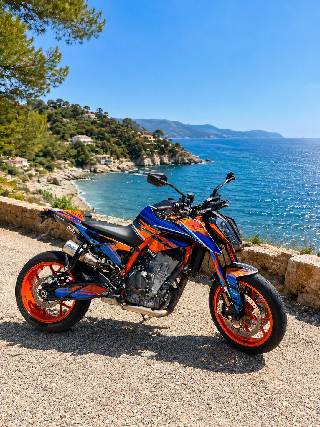 graphics kit KTM 790/890 DUKE R - BLUE ORANGE (chrome optional)