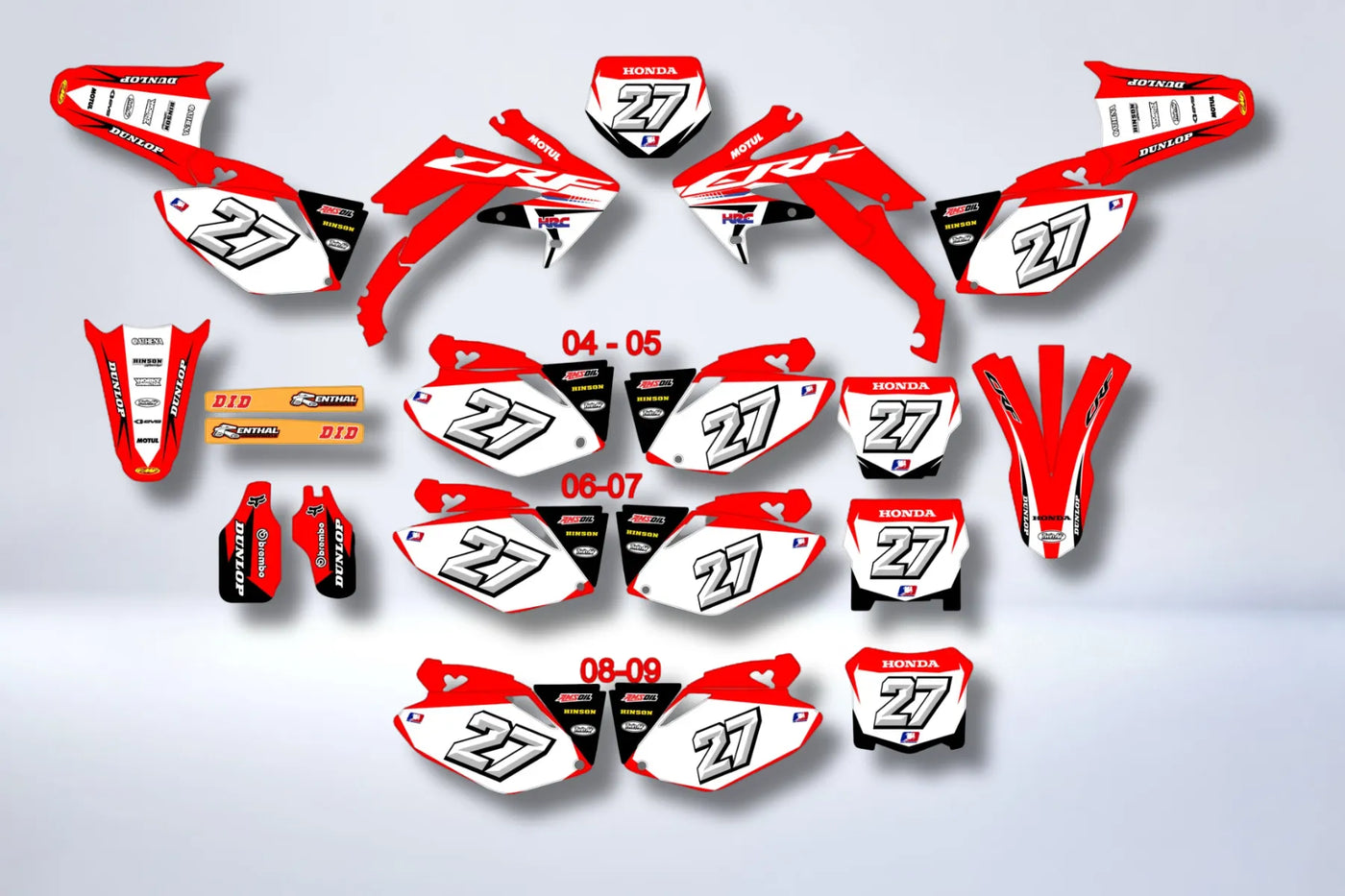 Kit déco HONDA CRF 250 2004-2009 ORIGINE