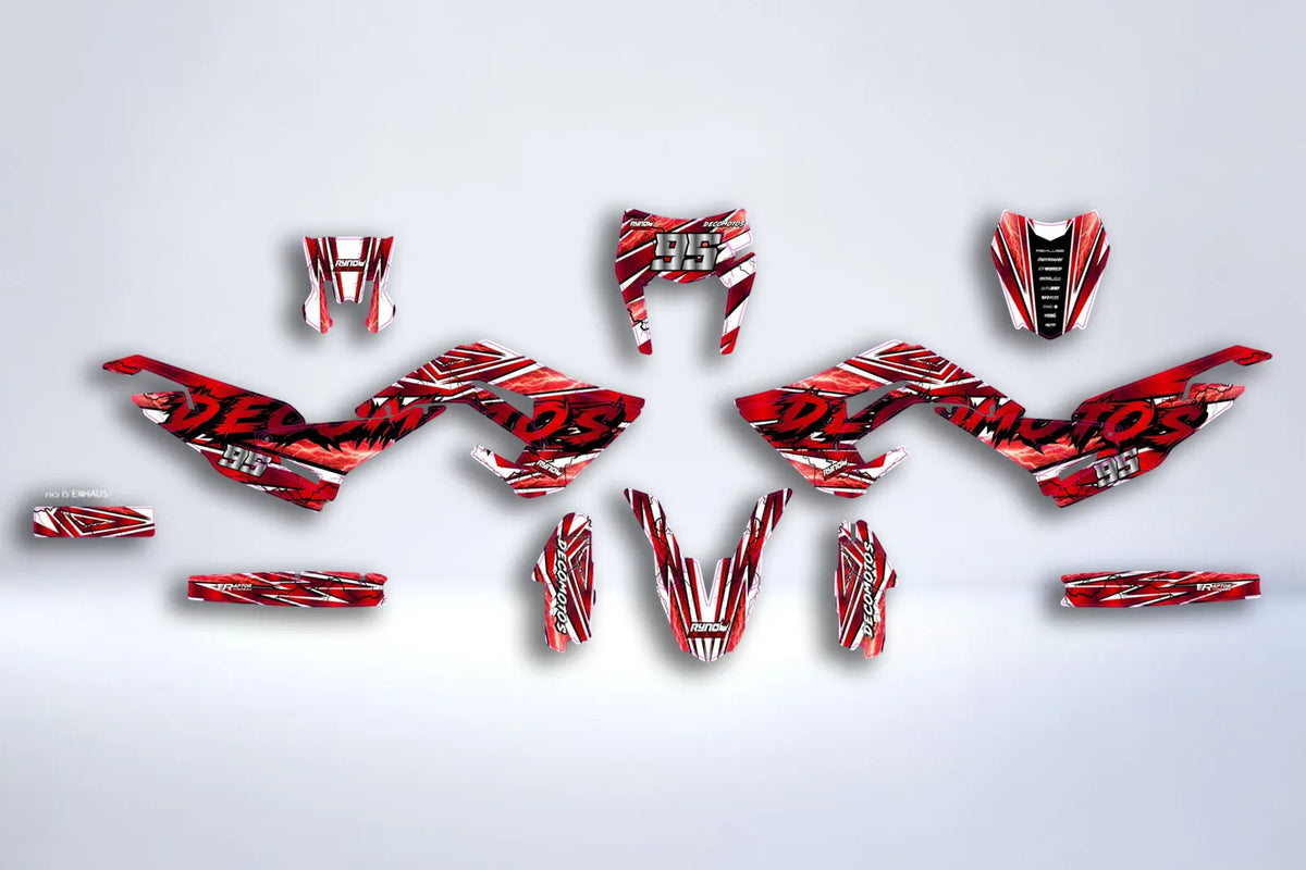 Dekor-Kit DERBI X-TREME / RACING 2018-2024 - RED THUNDER