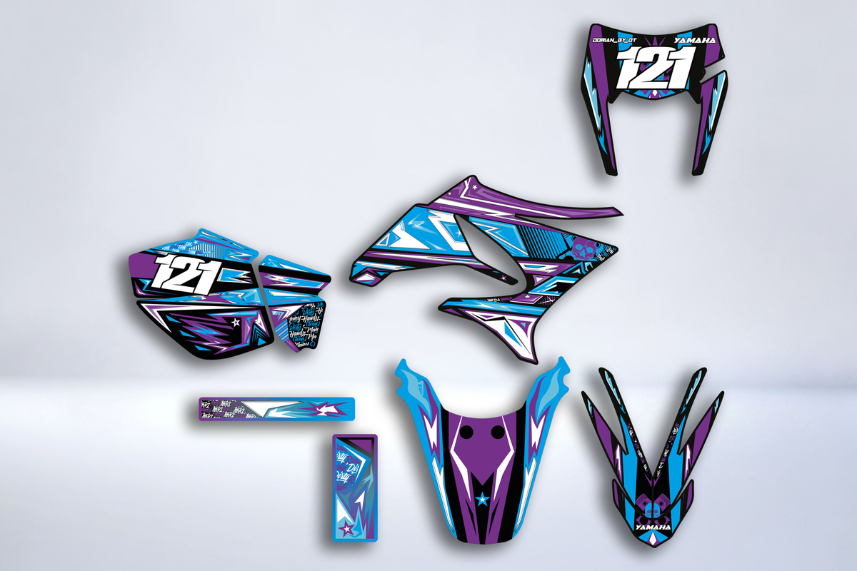 Kit gráfico Yamaha DT 50 2003-2020 - TURQUOISE PURPLE