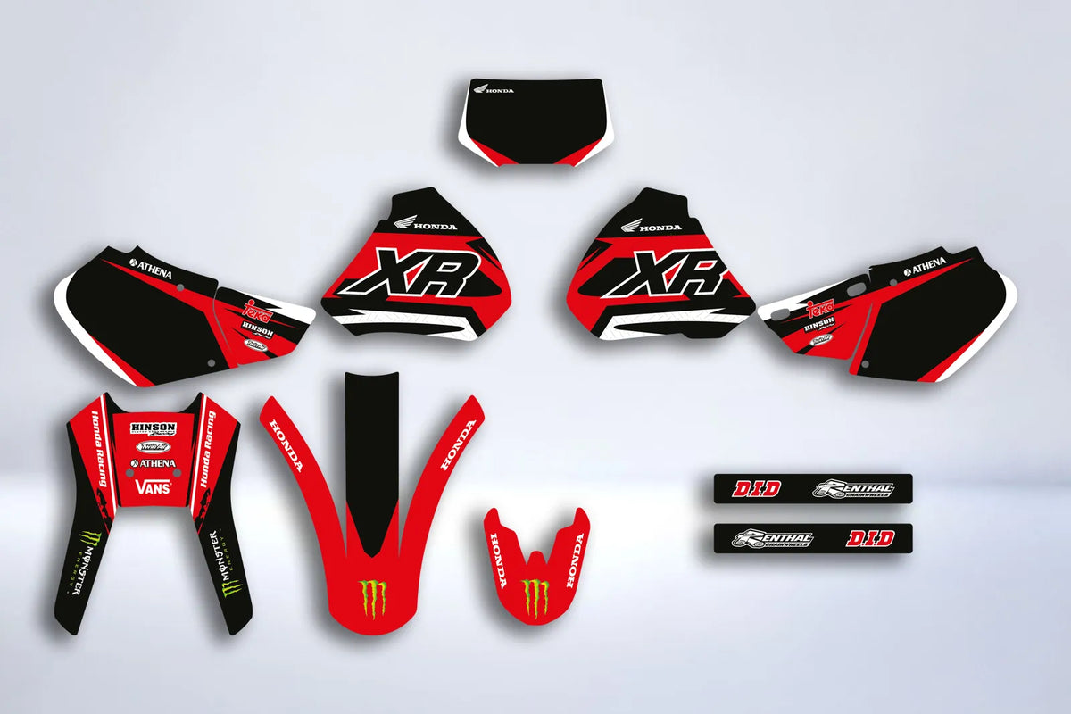 Dekor-Kit HONDA XR 250-400 1996-2004 - SCHWARZ ROT