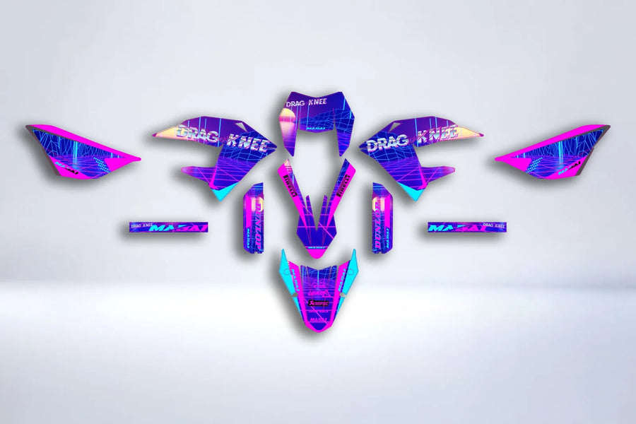 Graphics kit MASAI X RAY 50cc 2019-2025 - DRAG YOUR KNEES 80s