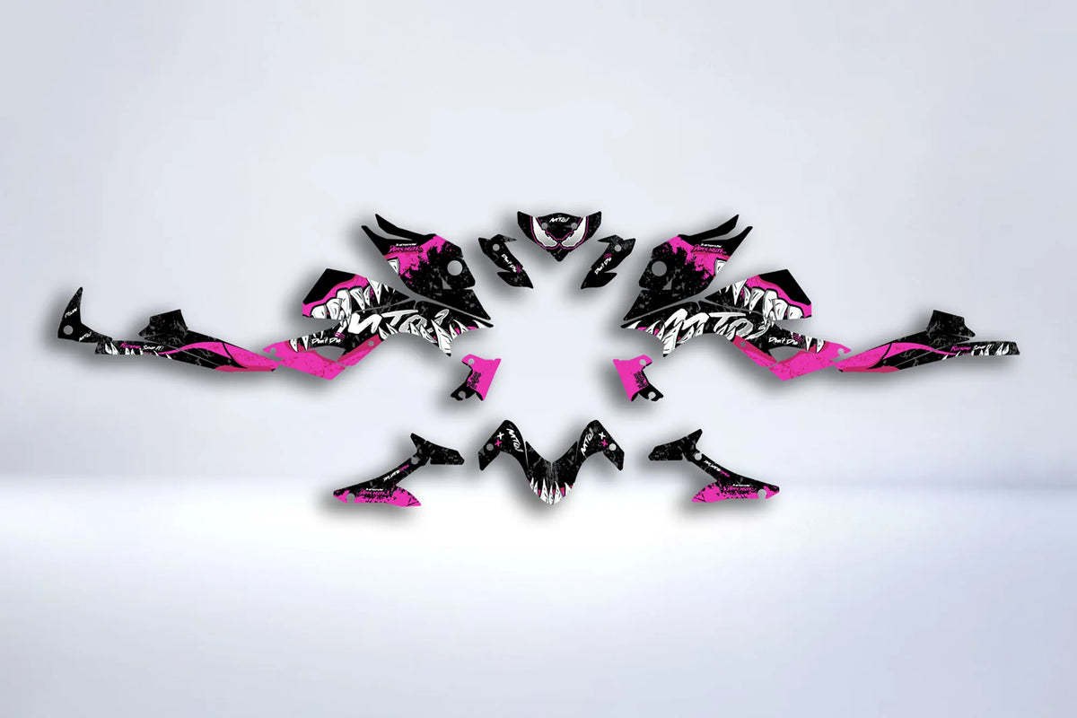 kit gráfico Yamaha MT 125 / MT 03 / MT 07 / MT 09 / MT 10 Semi-Personalizado - PINK VENOM