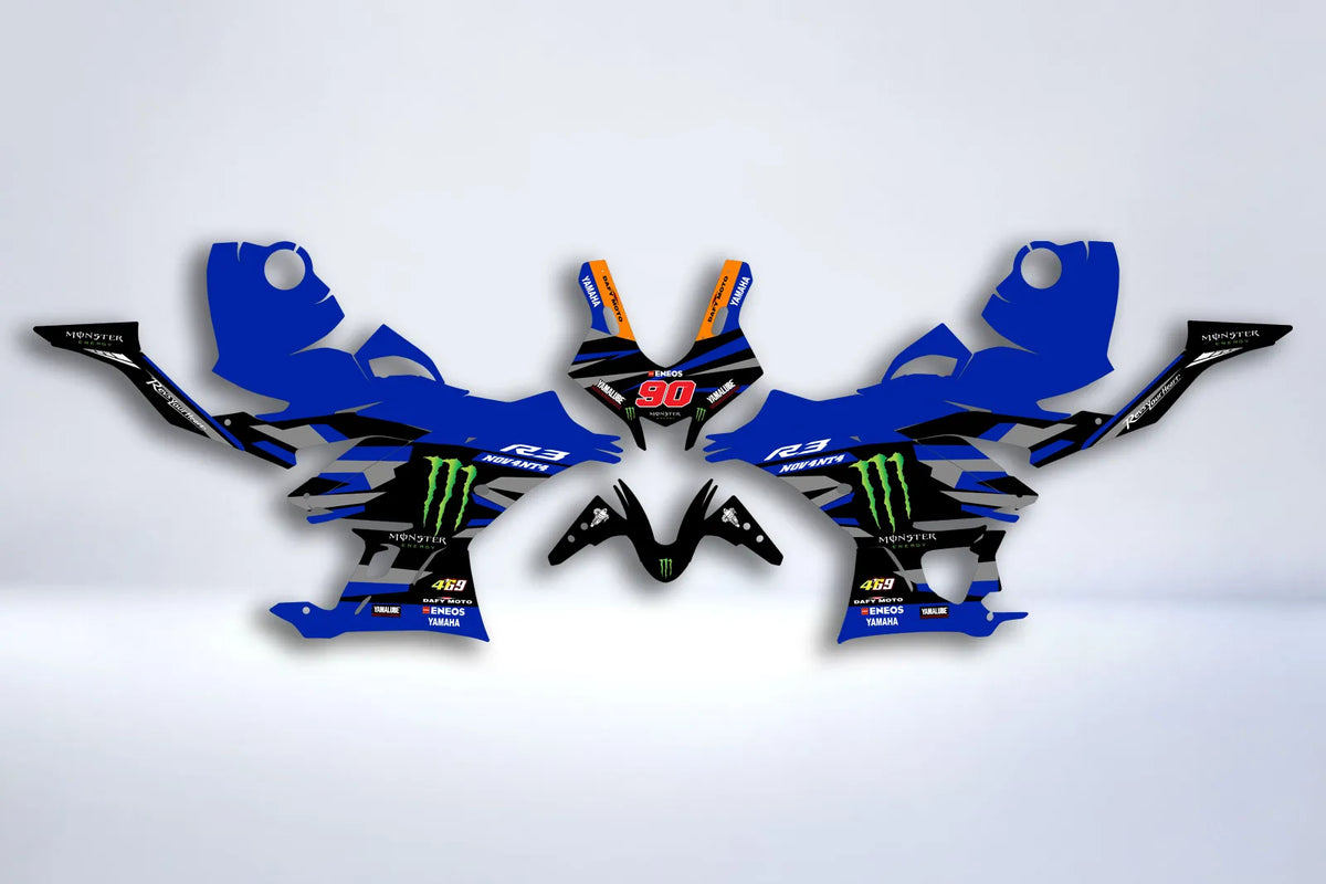 Kit Déco Yamaha YZF R3 2013-2024 - HYPER BLUE