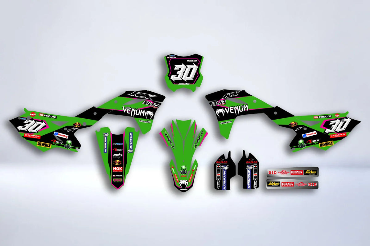 Kit déco KAWASAKI KXF 250 2017-2020 - VENUM GREEN
