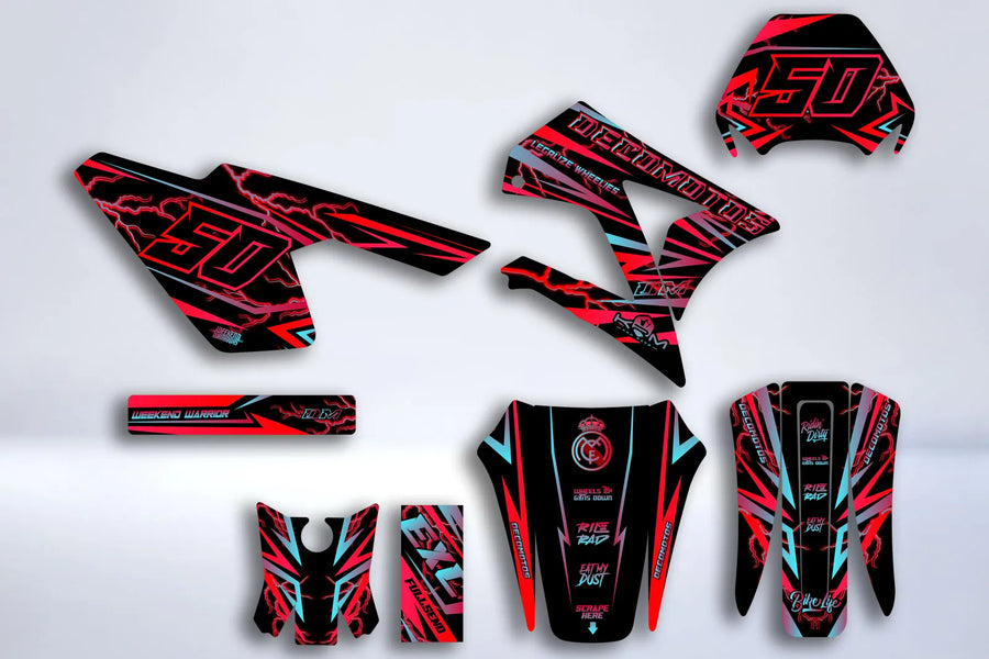 Kit grafiche GILERA SMT / RCR PRIMA DEL 2011 - STELLAR ROSSO