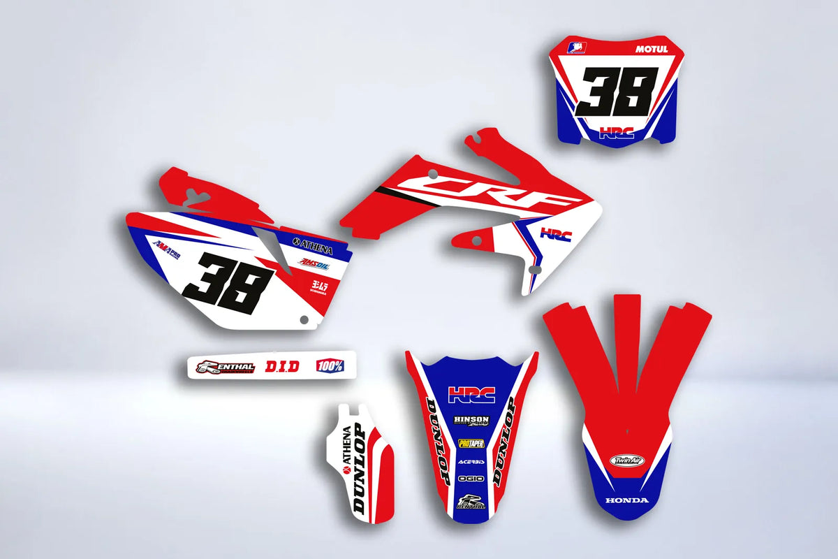 Kit déco HONDA CRF 250 2004-2009 - ORIGINE RED BLUE