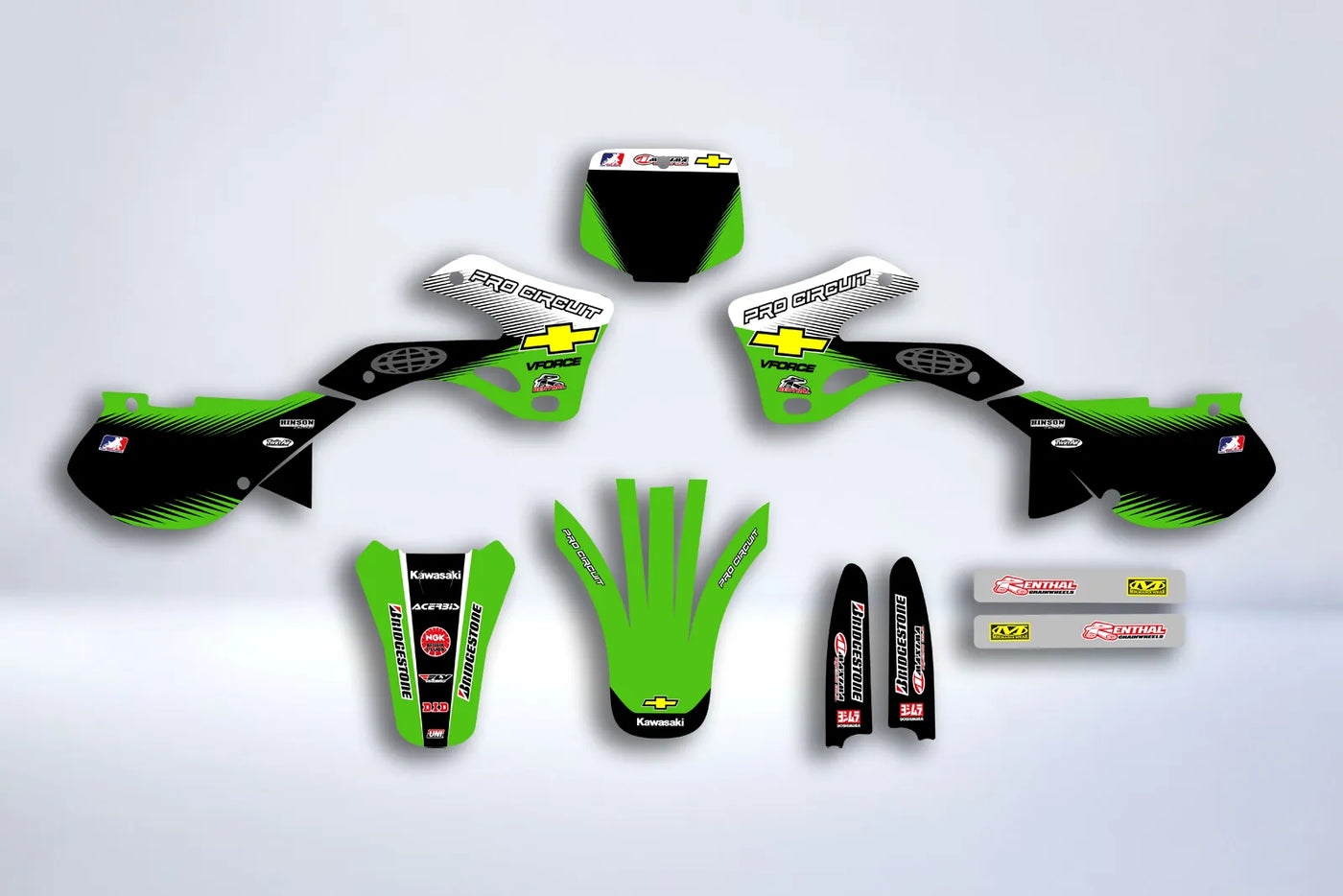 Kit déco KAWASAKI KX 125-250 1999-2002 - PRO CIRCUIT