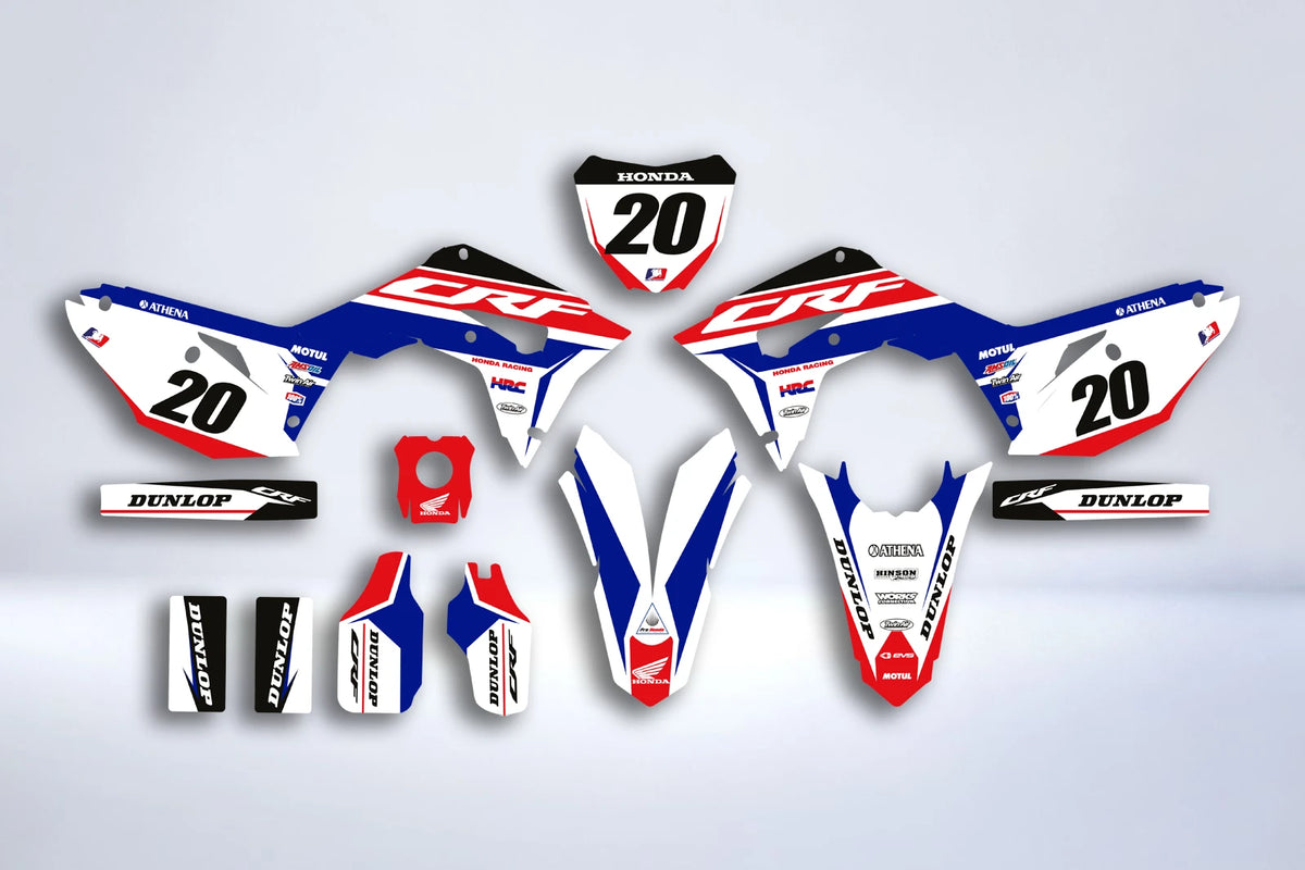 Kit déco HONDA CRF 450 2017-2020 CRF 250 2018-2021 - BLUE RED