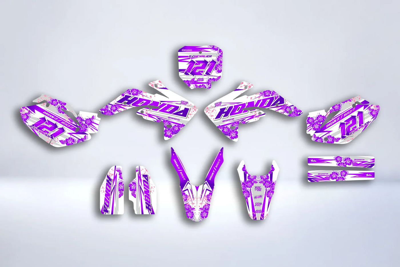 Dekor-Kit HONDA CRF 150 R 2007-2022 - FLOWER PURPLE