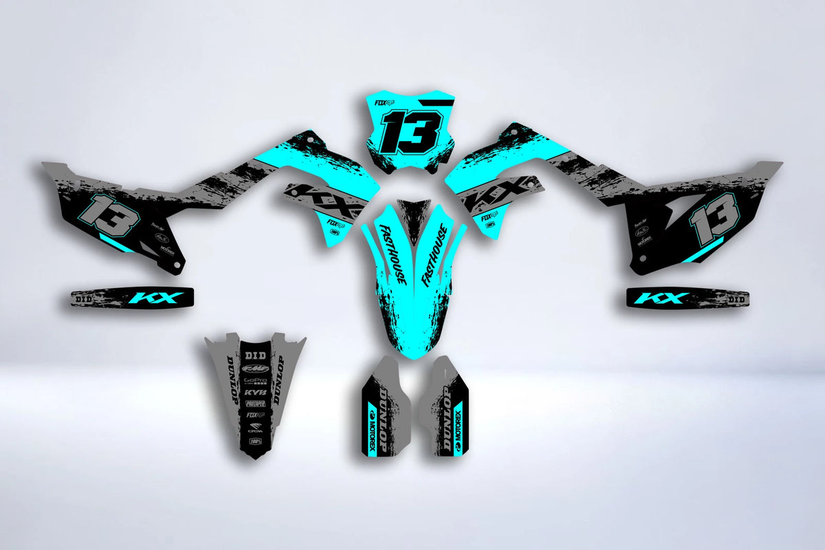 Graphics kit Kawasaki KXF 250 2021-2024 & KXF 450 2019-2023 - Fluxora