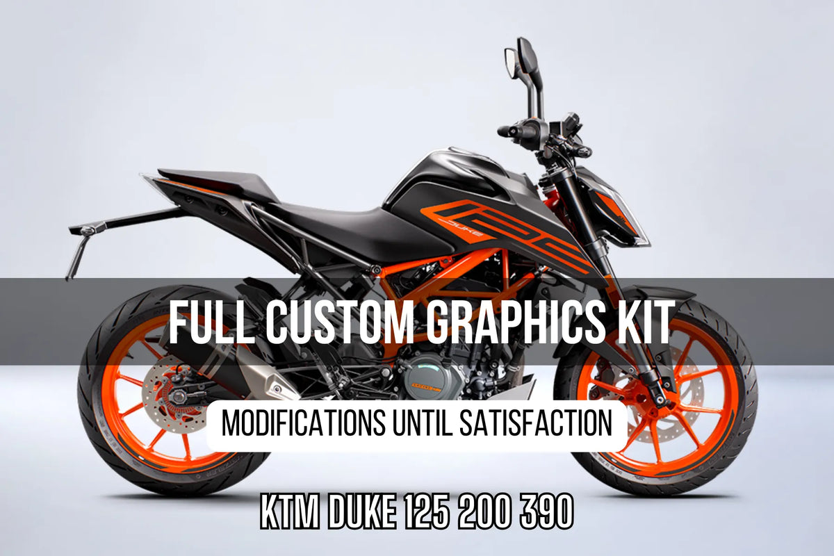 Kit grafiche KTM 125/200/390 DUKE 100% personalizzato