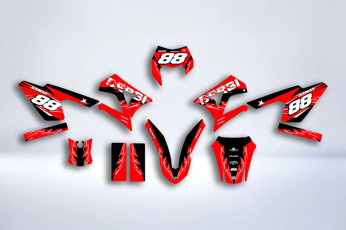 Kit autocolantes DERBI X-TREME / RACING 2011-2017 - VERMELHO COMPLETO