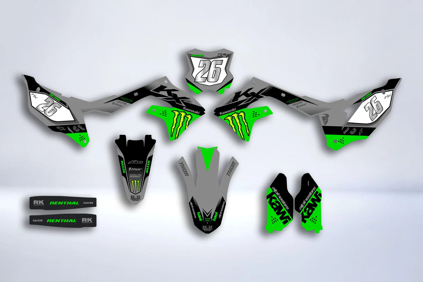 kit gráfico Kawasaki KXF 250 2021-2024 & KXF 450 2019-2023 - Zyntro