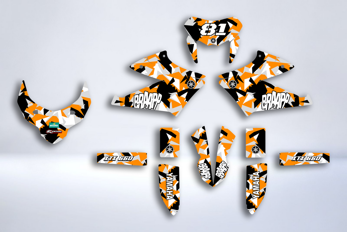 Kit déco YAMAHA XT 660 X APRES 2006 - CAMO ORANGE