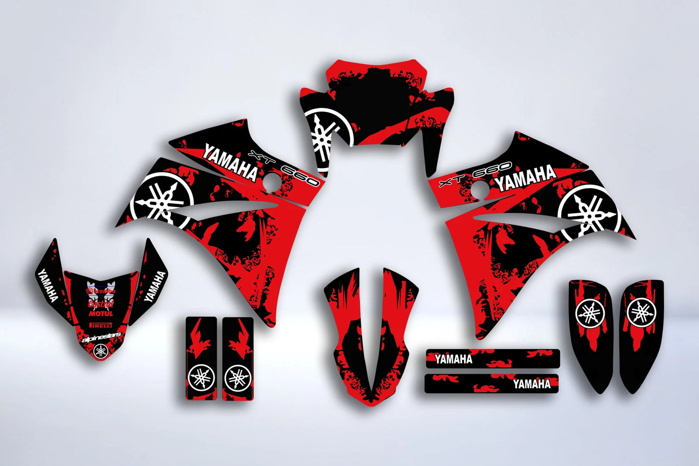 Kit déco YAMAHA XT 660 AVANT 2006 - BLACK RED