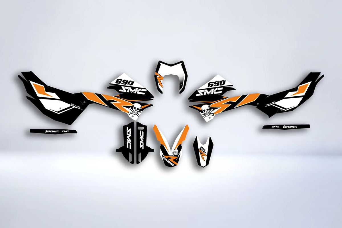 Kit de adhesivos KTM 690 SMCR 2012-2018 - NARANJA BLANCO