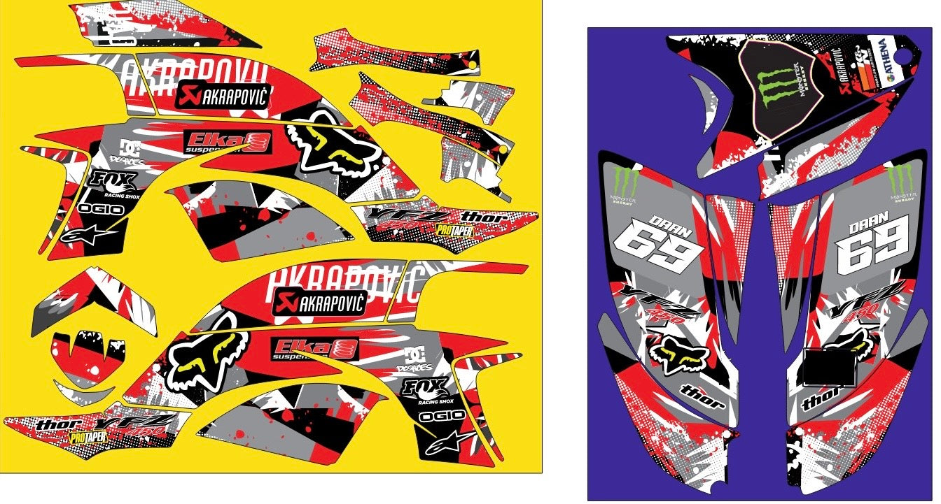 Kit déco Yamaha YFZ 450 R RAPTOR 2004-2008 - FOX
