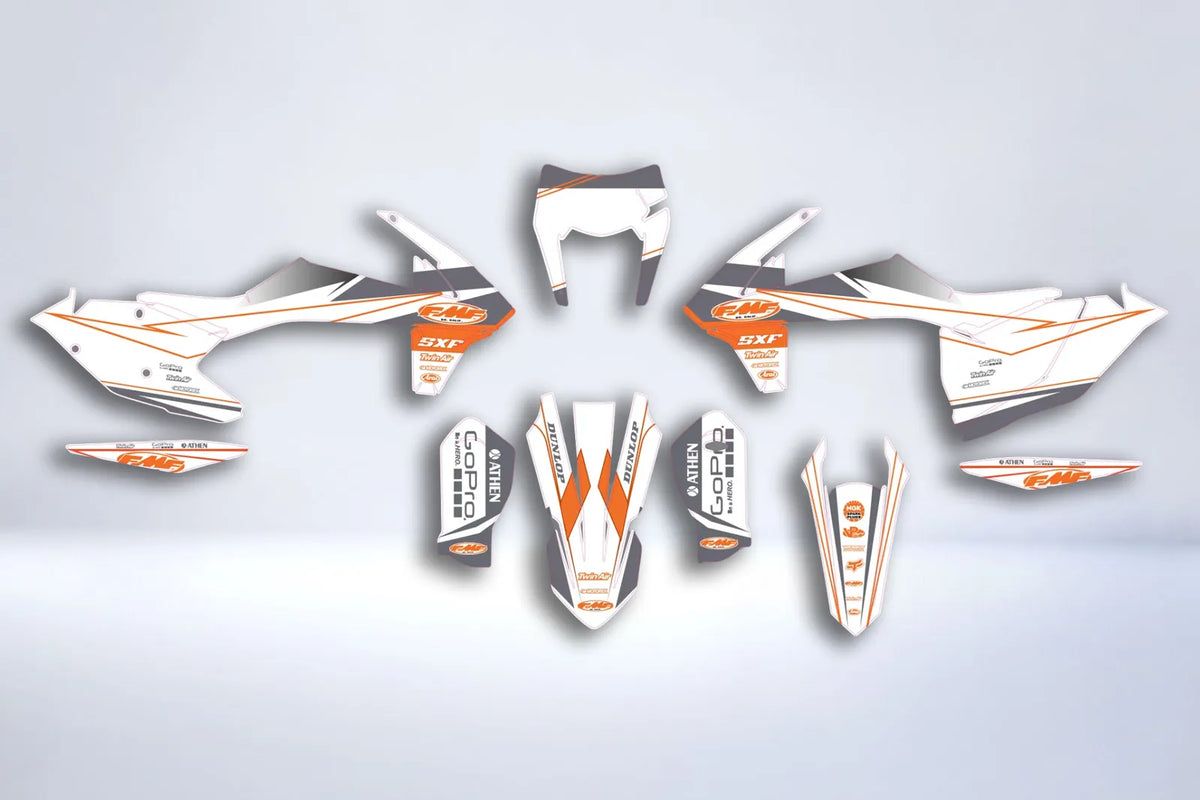 Kit Déco KTM EXC EXC-F SX SX-F 2016-2019 - WHITE ORANGE