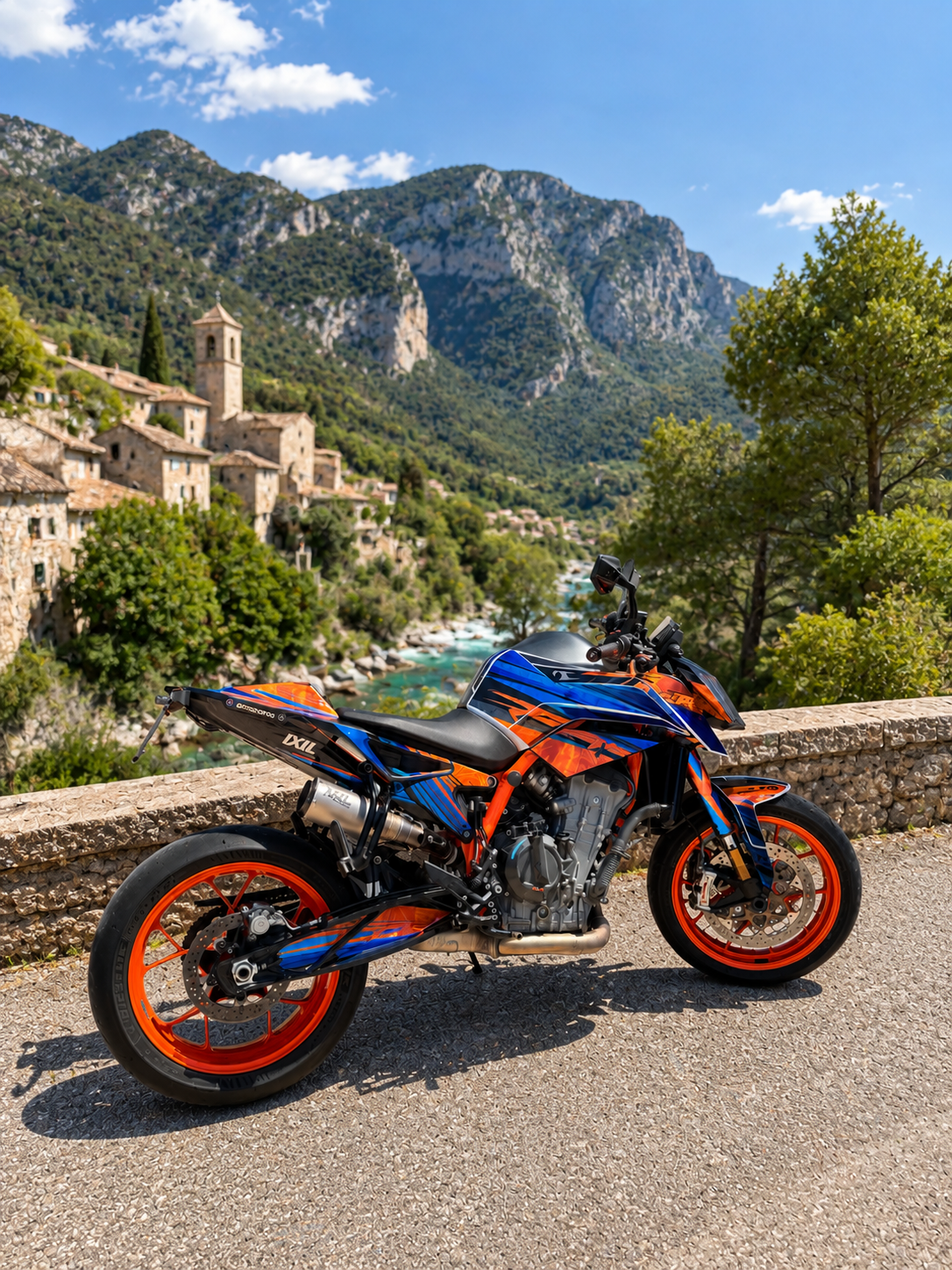 graphics kit KTM 790/890 DUKE R - BLUE ORANGE (chrome optional)