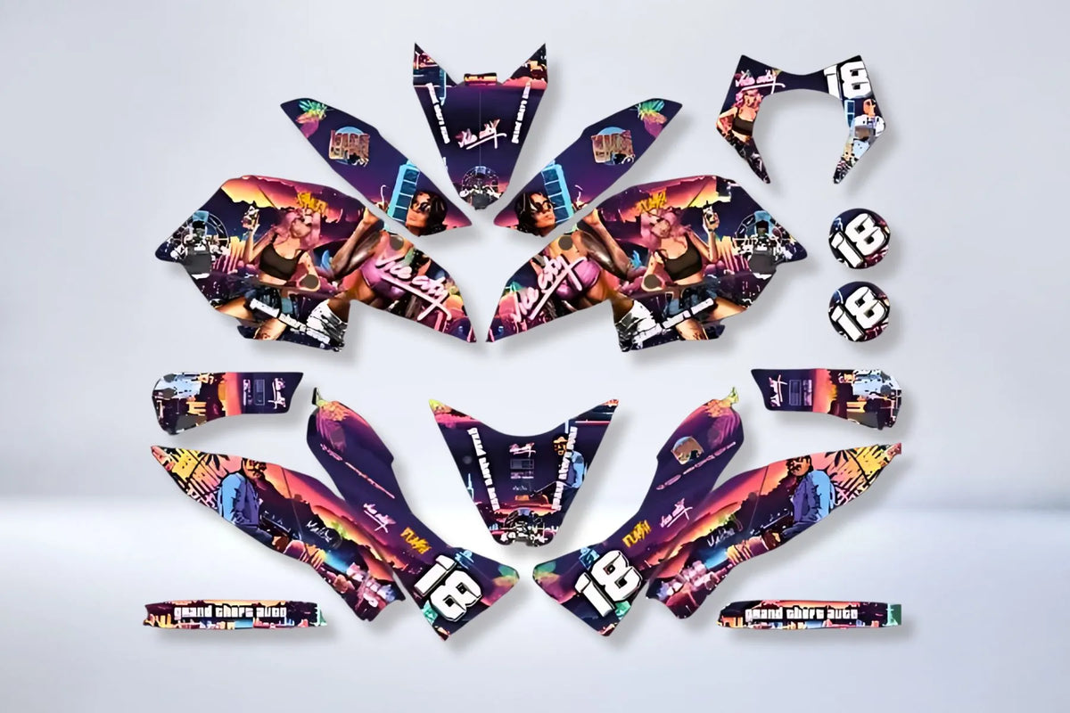 Kit Déco KTM 690 Supermoto 2007-2008 - VICE CITY