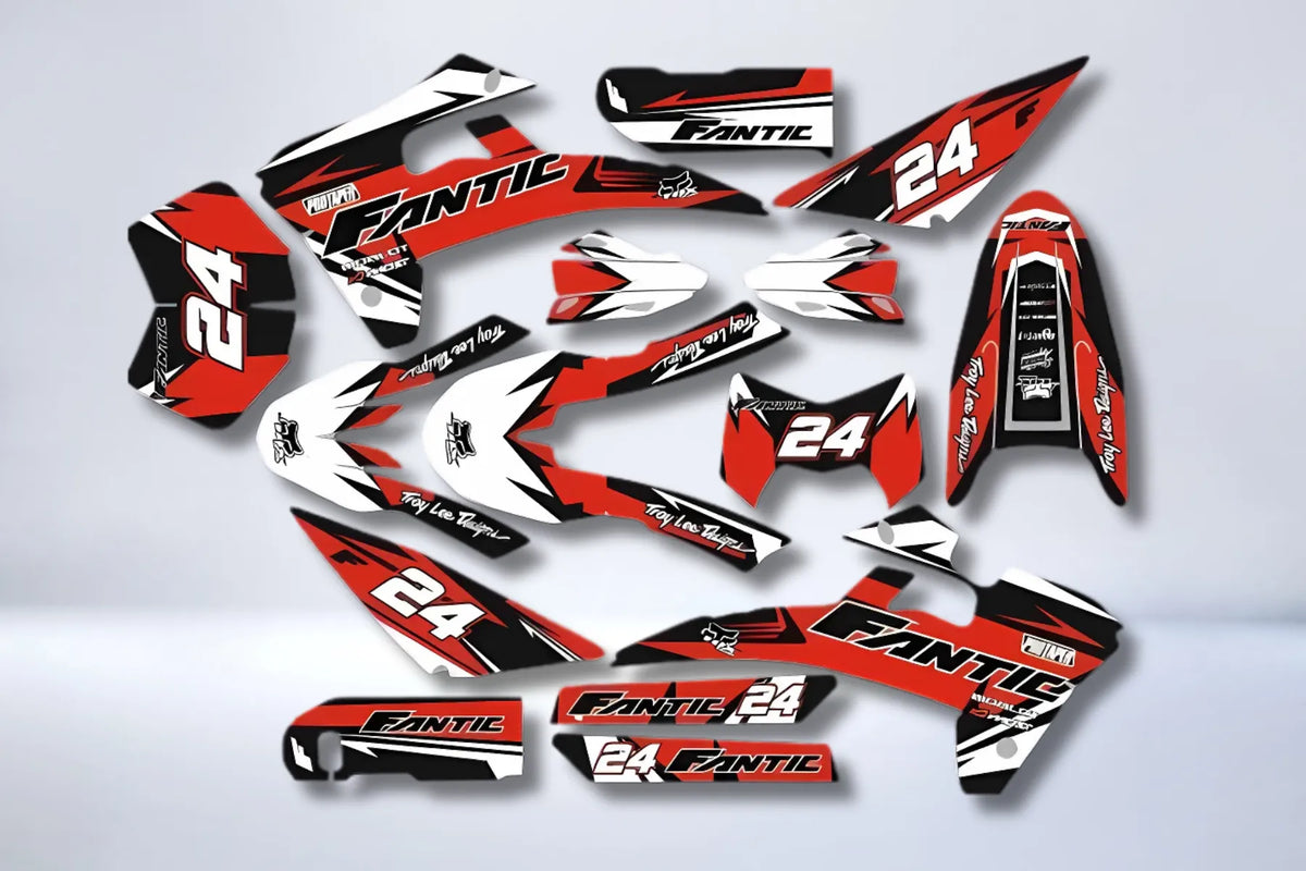 Fantic 50/125 XM / XE 2017-2022 Deco Kit - RED WHITE