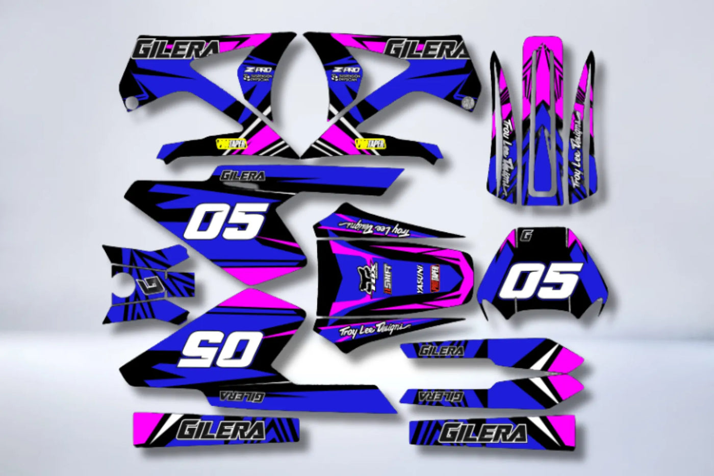 Kit de decoración GILERA SMT / RCR ANTES DE 2011 - AZUL ROSA