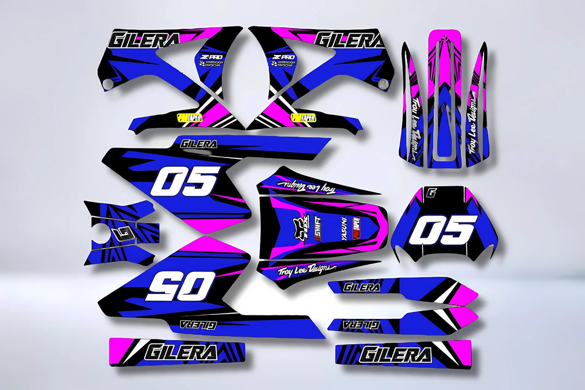 Kit autocolantes GILERA SMT / RCR ANTES DE 2011 - BLUE PINK
