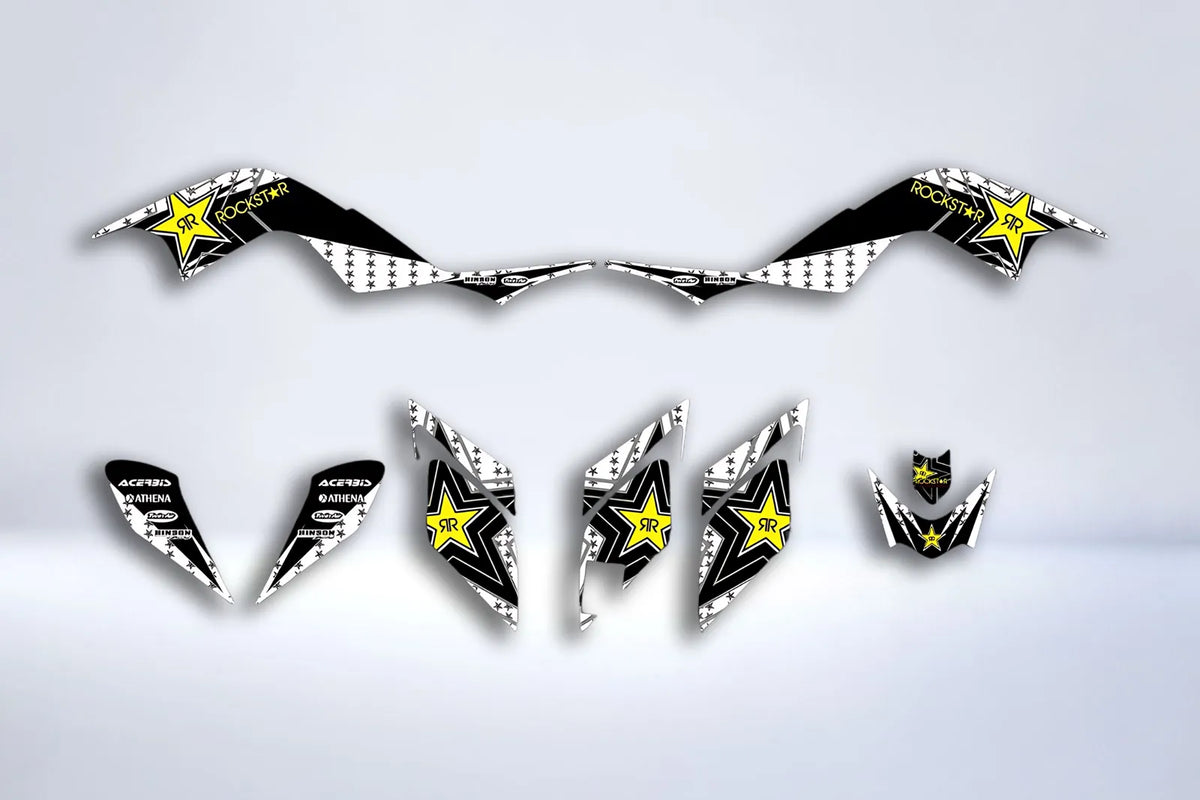 kit gráfico Yamaha YFM 700 RAPTOR 2006-2012 - ROCKSTAR BRANCO