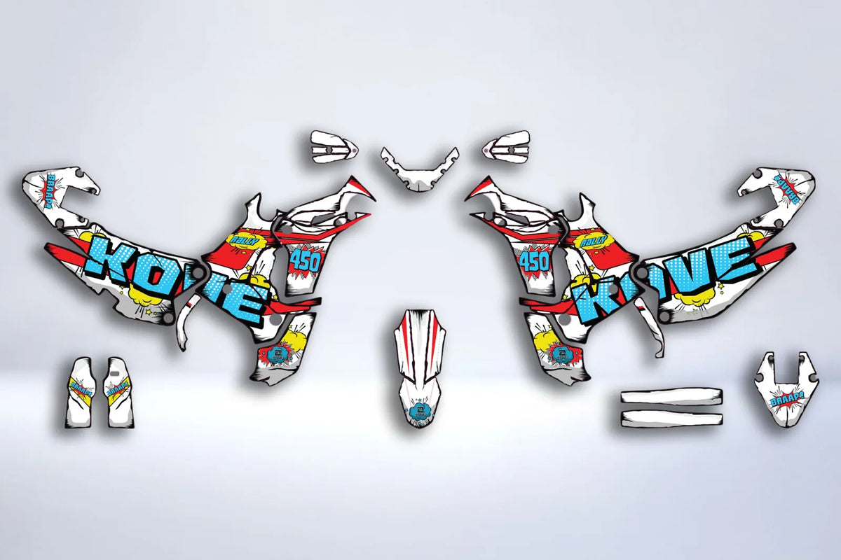kit gráfico COMICS – Kove 450 Rally 2022-2025