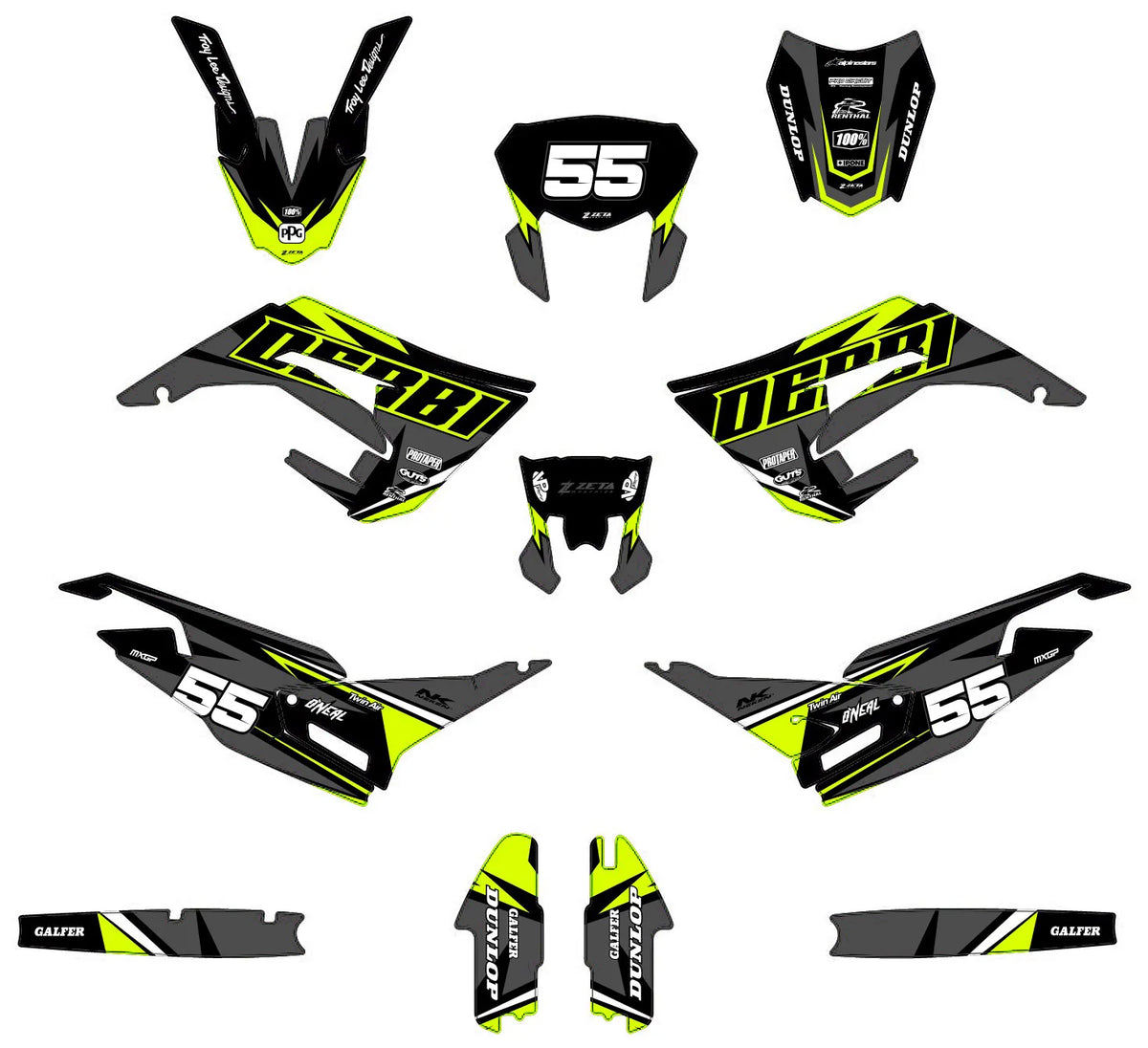 Dekor-Kit DERBI X-TREME / RACING 2018-2024 - AURION