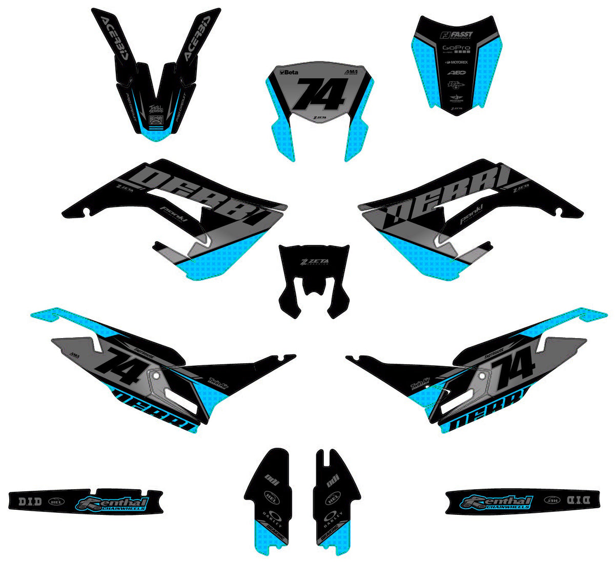 kit grafiche DERBI X-TREME / RACING 2018-2024 - AERION