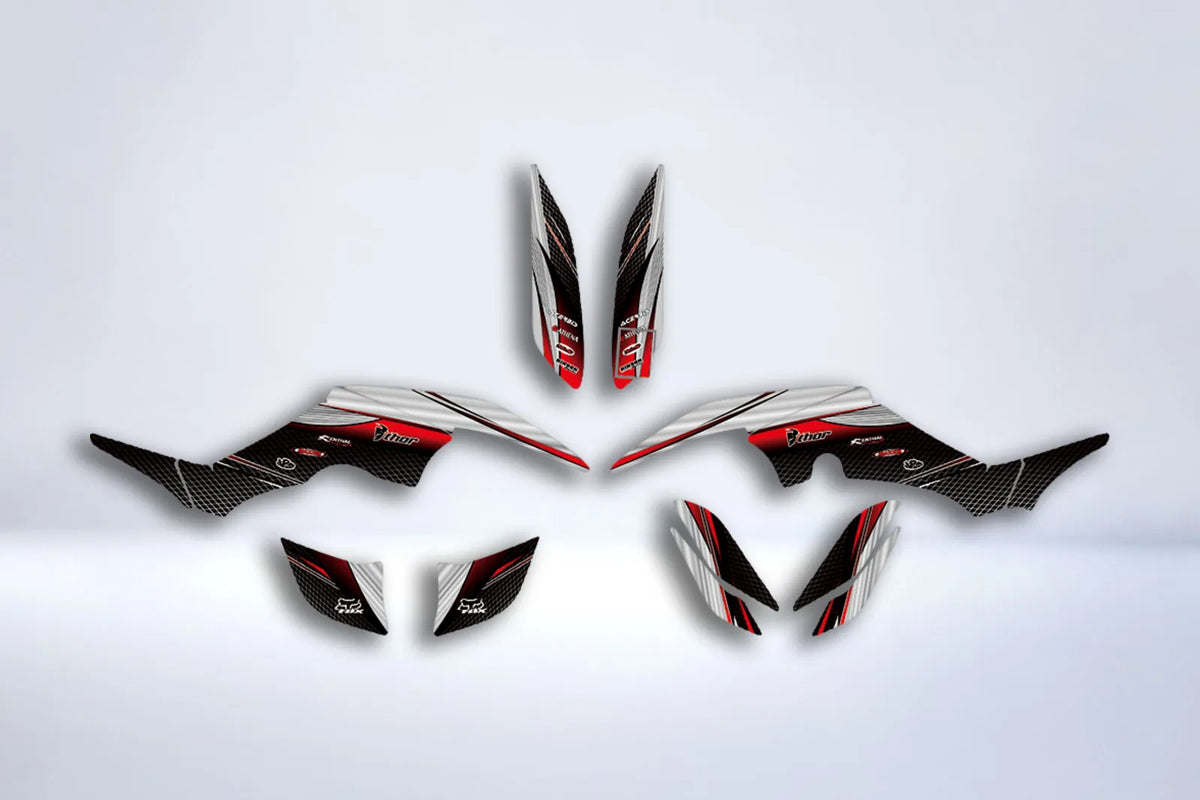 Yamaha YFM 350 Raptor decoration kit - GREY RED