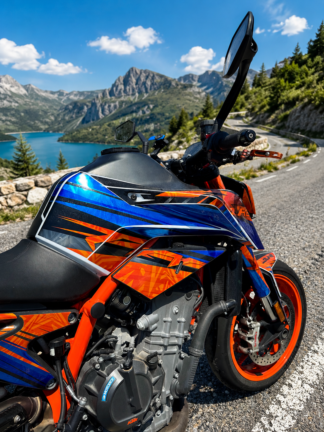 graphics kit KTM 790/890 DUKE R - BLUE ORANGE (chrome optional)