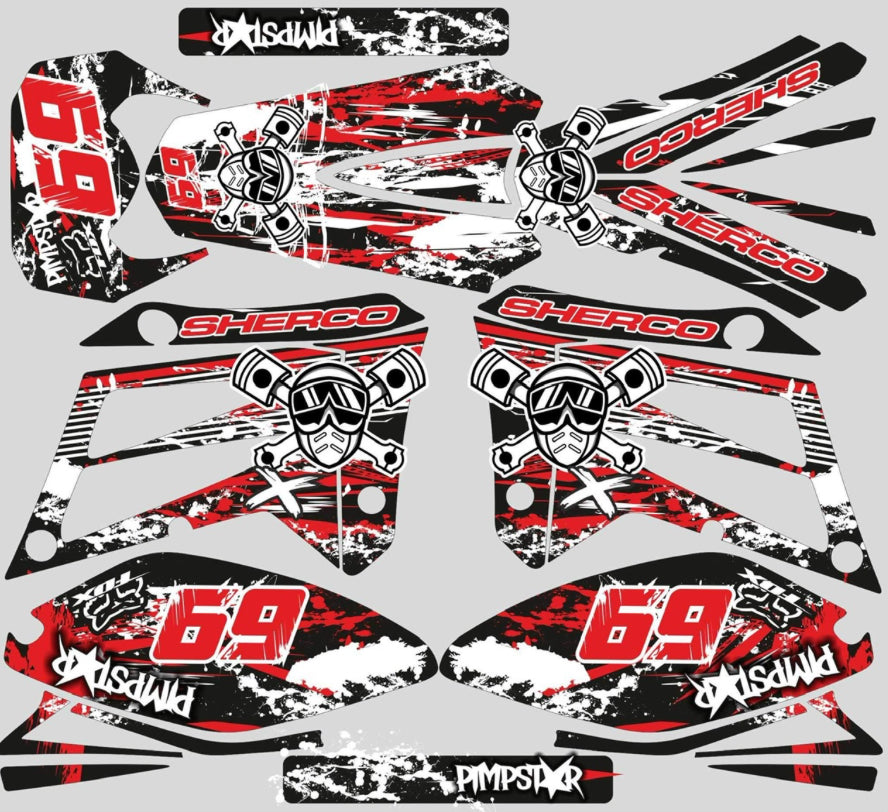 Kit Déco SHERCO HRD 50cc 2006-2012 - SKULL