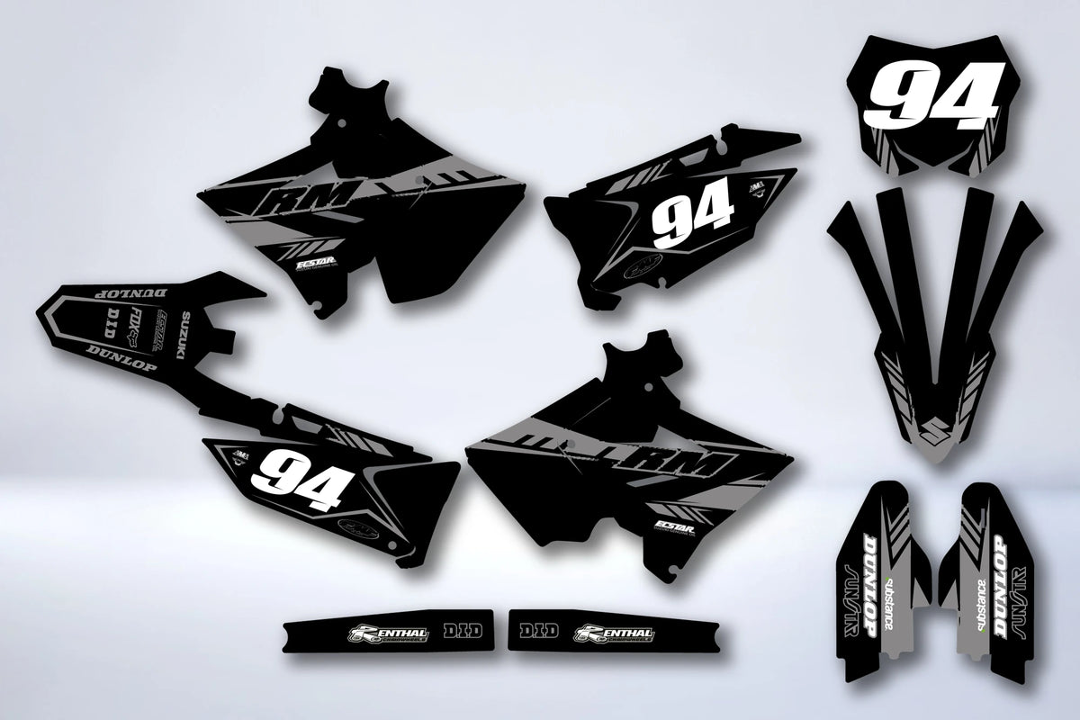 Kit de adhesivos SUZUKI RM125 & RM250 2001-2008 POLISPORT RESTYLE - AMÉTHYSTE