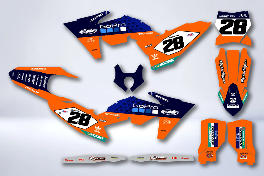 Kit déco KTM EXC EXC-F SX SX-F 2023-2025 LOKSAR orange