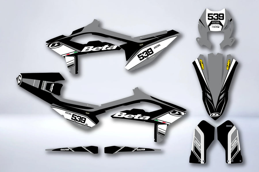 Kit déco BETA RR Enduro 2023-2024 SILEX blanc et noir