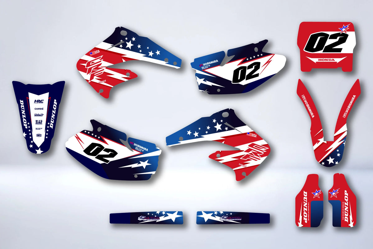 Kit autocolantes HONDA CRF 450 2002-2004 - GLAHIX