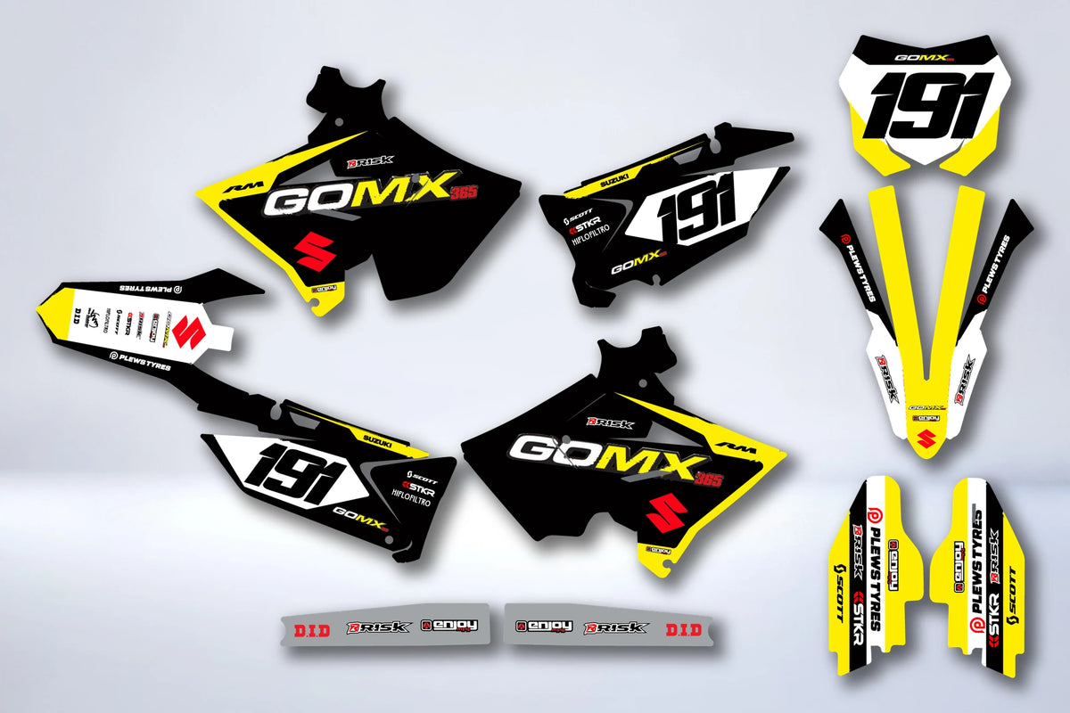 Kit de adhesivos SUZUKI RM125 & RM250 2001-2008 POLISPORT RESTYLE - ÉCLAT