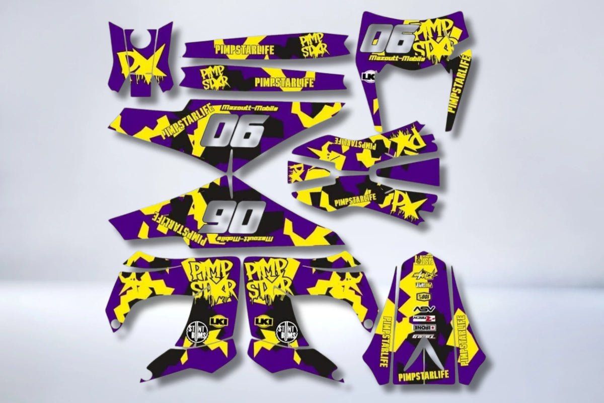 DERBI Fairing Decoration Kit Victoria Bull Tun'R - PURPLE YELLOW