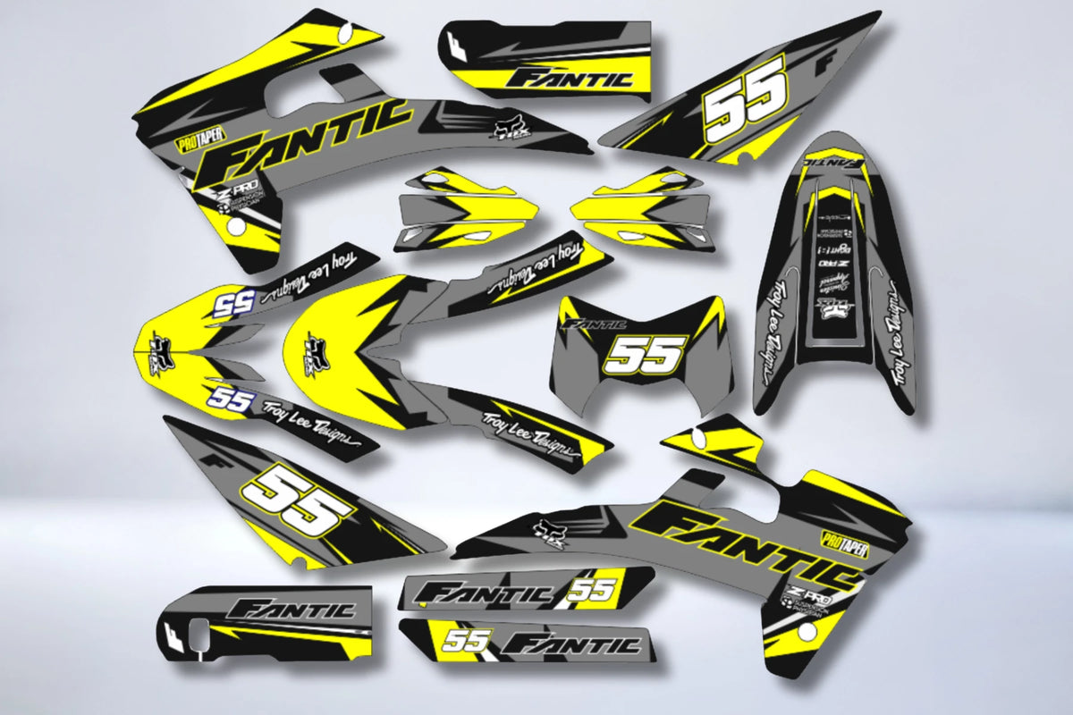 Fantic 50/125 XM / XE 2017-2022 graphics kit - GREY YELLOW