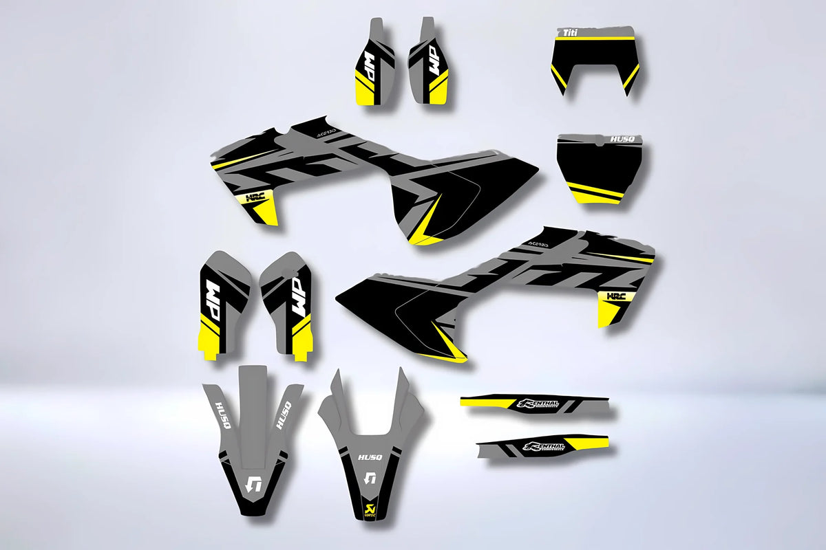 Graphics kit HUSQVARNA FE / FC / TE / TC 2016-2018 - GREY YELLOW