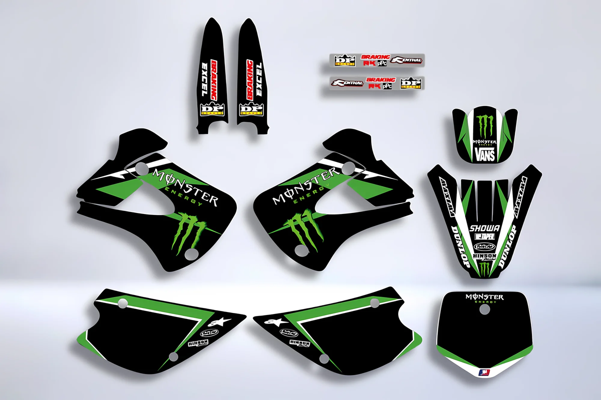 Kit Deco KAWASAKI KX 85-100 1998-2013 - GREEN MONSTER V3