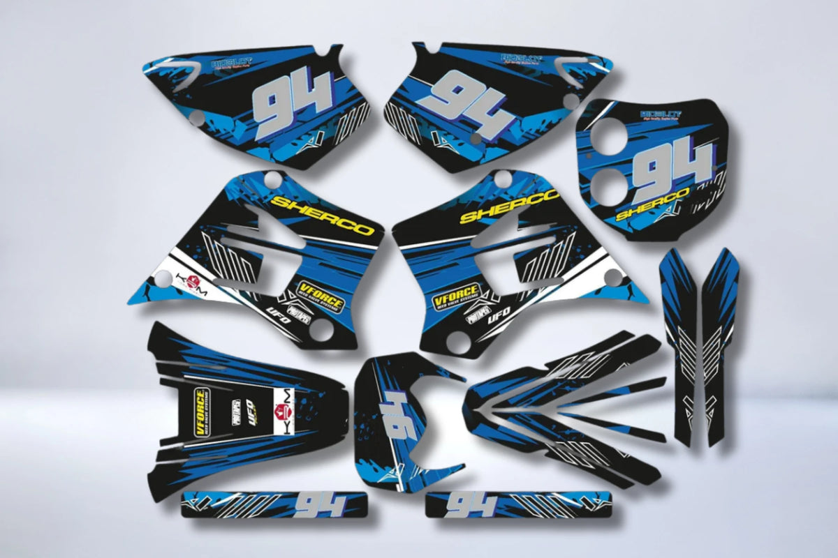 SHERCO HRD 50cc 1998-2005 graphics kit BLUE YZ