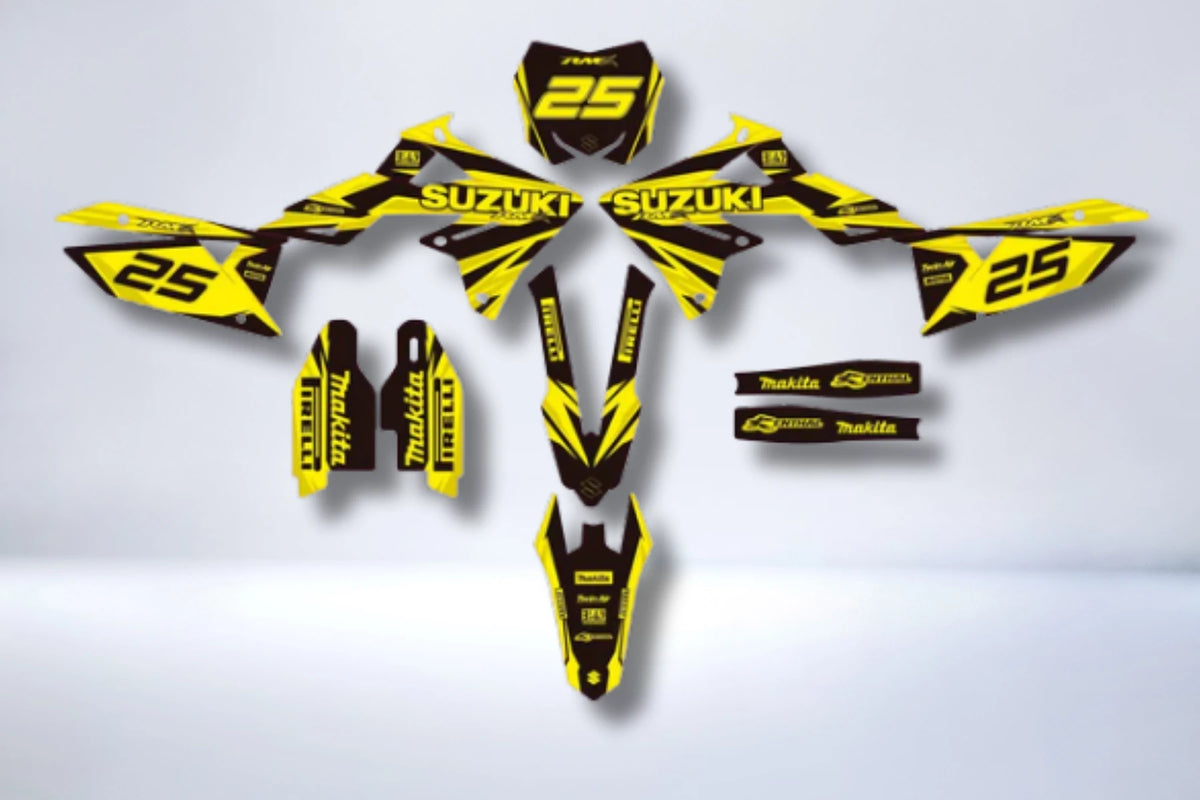 Kit Déco SUZUKI RM-Z 450 2018-2025 & RM-Z 250 2019-2023 - BLACK AND YELLOW