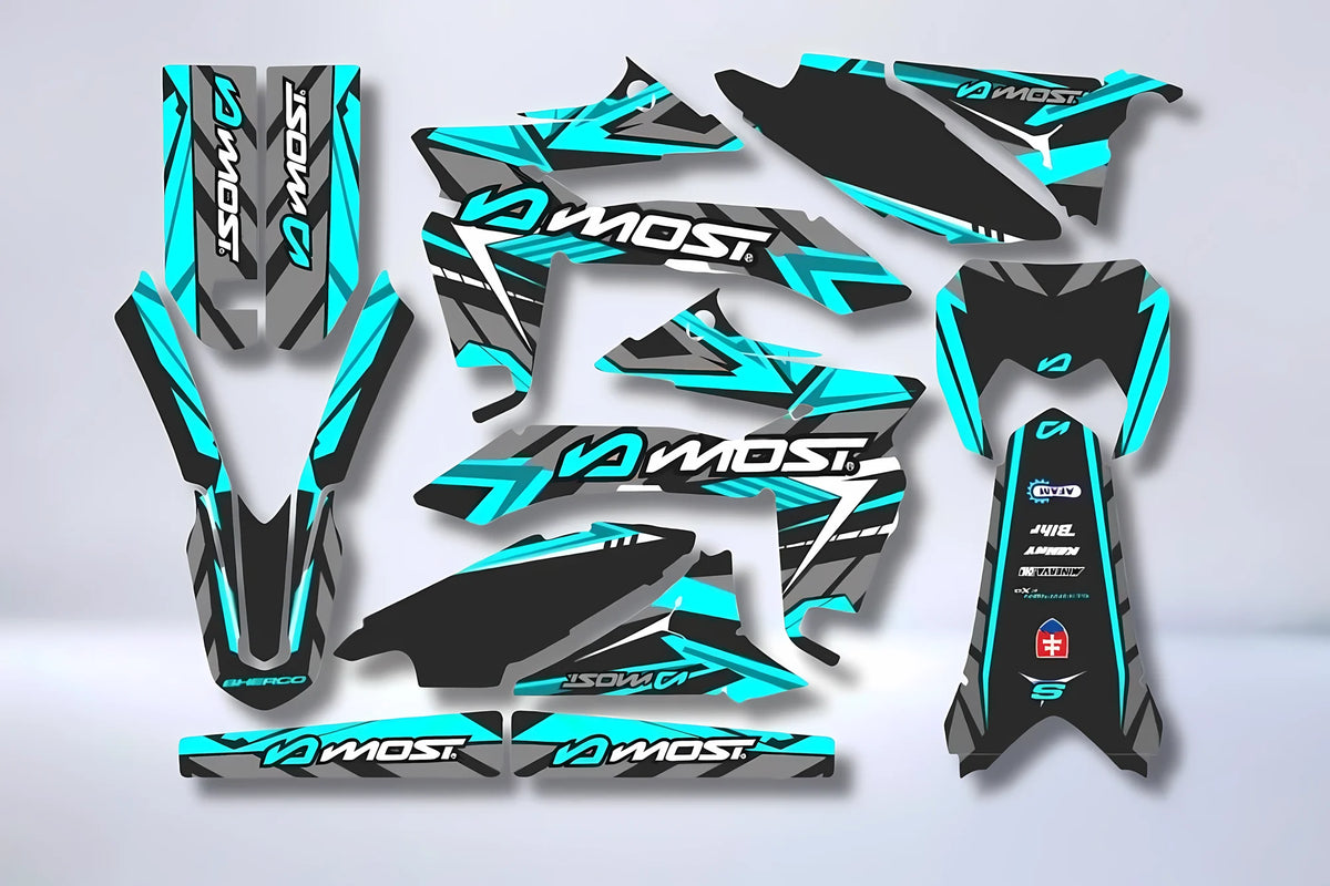 Graphics kit Sherco SE-R / SM-R 50cc 2013-2026 - TURQUOISE