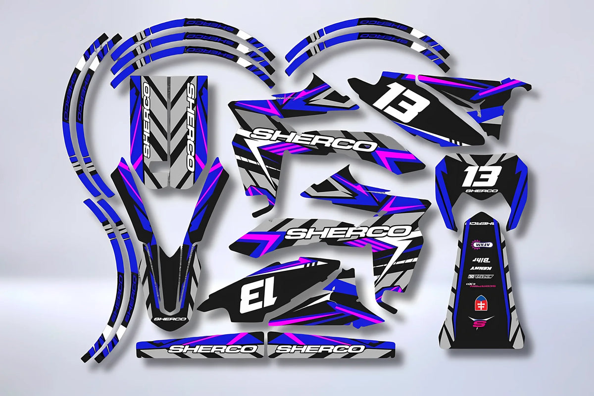 Graphics kit Sherco SE-R SM-R 50cc 2013-2026 - BLUE PINK