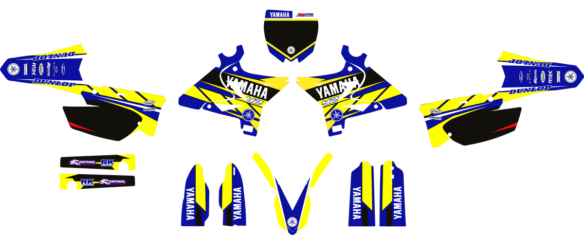 YAMAHA YZ 125-250 2002-2020 graphics kit UFO RESTYLE - BLUE YELLOW