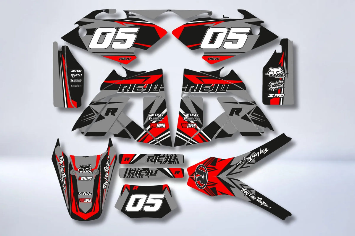 Kit Decoração RIEJU SMX / MRX - CINZA VERMELHO
